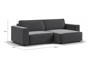 Угловой диван Босс Софт Модуль Велюр Монолит серый