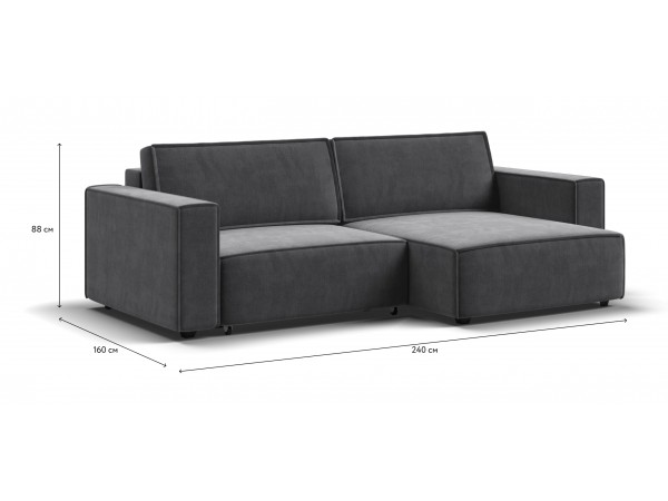 Угловой диван Босс Софт Модуль Велюр Монолит серый