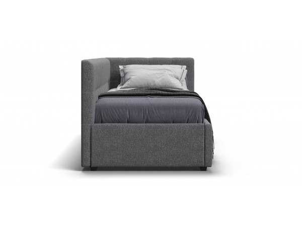 Белла Мини Кровать+ПМ 90*200 Рогожка Мальмо серый