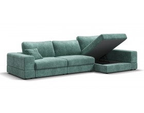 Угловой диван-кровать Босс Модуль XL правый, мягкие подлокотники, шенилл Глосс минт
