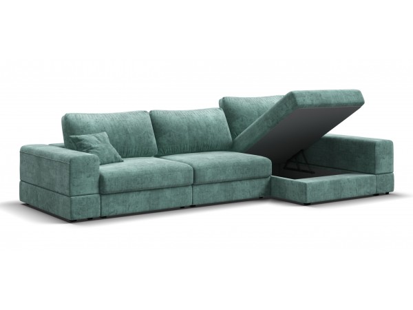 Угловой диван-кровать Босс Модуль XL правый, мягкие подлокотники, шенилл Глосс минт