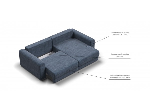 Модульный угловой диван РИЧМОНД MODOOL Велюр Royal топаз NEW