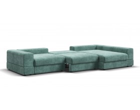 Угловой диван-кровать Босс Модуль XL правый, мягкие подлокотники, шенилл Глосс минт