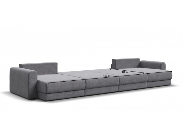 Модульный п-образный диван РИЧМОНД MODOOL Велюр Роял агат