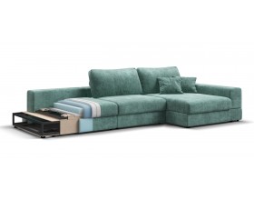 Угловой диван-кровать Босс Модуль XL правый, мягкие подлокотники, шенилл Глосс минт