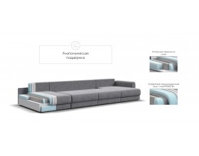 Модульный п-образный диван Ричмонд Модуль Велюр Роял агат