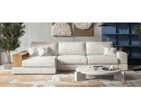 Угловой диван-кровать Босс Модуль XL левый, полка слева, Шенилл Смарт кварц