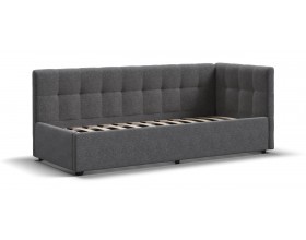 Белла Мини Кровать+ПМ 90*200 Рогожка Мальмо серый