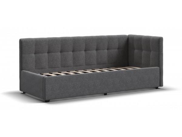 Белла Мини Кровать+ПМ 90*200 Рогожка Мальмо серый