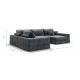 П-образный диван-кровать Босс Модуль левый, мягкие подлокотники, шенилл Глосс карбон