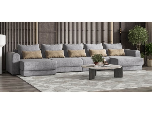 Модульный п-образный диван РИЧМОНД MODOOL Велюр Роял агат