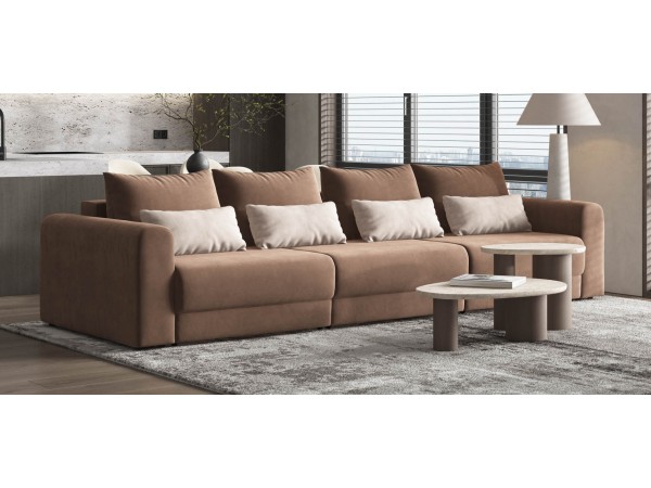 Модульный диван РИЧМОНД MODOOL MAX Велюр Monolit мокко