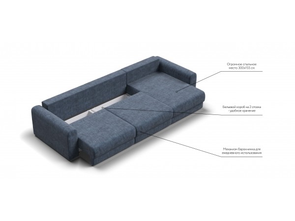 Модульный угловой диван РИЧМОНД MODOOL MAX Велюр Royal топаз NEW