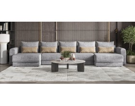 Модульный п-образный диван Ричмонд Модуль Велюр Роял агат