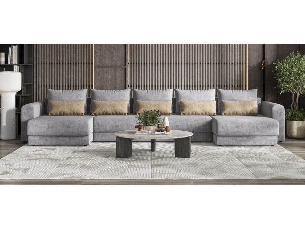 Модульный п-образный диван РИЧМОНД MODOOL Велюр Роял агат