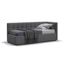 Белла Мини Кровать+ПМ 90*200 Рогожка Мальмо серый