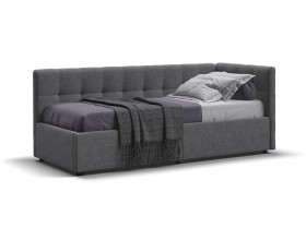 Белла Мини Кровать+ПМ 90*200 Рогожка Мальмо серый