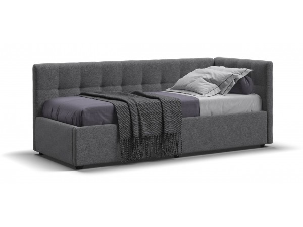 Белла Мини Кровать+ПМ 90*200 Рогожка Мальмо серый