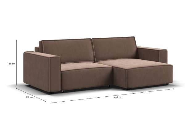 Угловой диван Босс Софт Модуль Велюр Монолит мокко