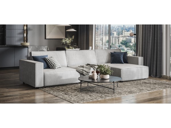 Угловой диван Босс Софт Модуль Макс Велюр Монолит сталь