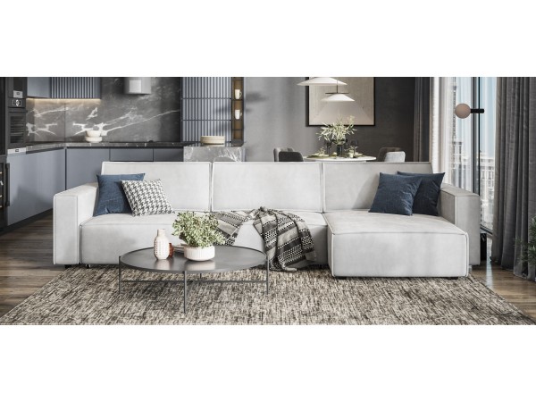 Угловой диван Босс Софт Модуль Макс Велюр Монолит сталь