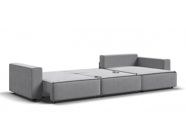 Угловой диван Босс Софт Модуль Макс Велюр Монолит сталь