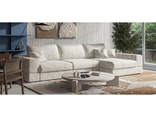 Угловой диван-кровать Босс Модуль XL правый, мягкие подлокотники, Шенилл Смарт кварц