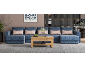 Модульный п-образный диван Ричмонд Модуль Велюр Роял синий