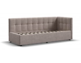 Белла Мини Кровать+ПМ 90*200 велюр Монолит латте