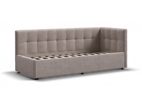 Белла Мини Кровать+ПМ 90*200 велюр Монолит латте