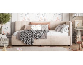 Белла Мини Кровать+ПМ 90*200 велюр Монолит латте