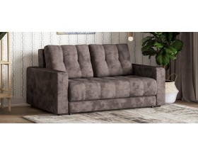 Диван Босс Маркет двухместный велюр Алькантара серый