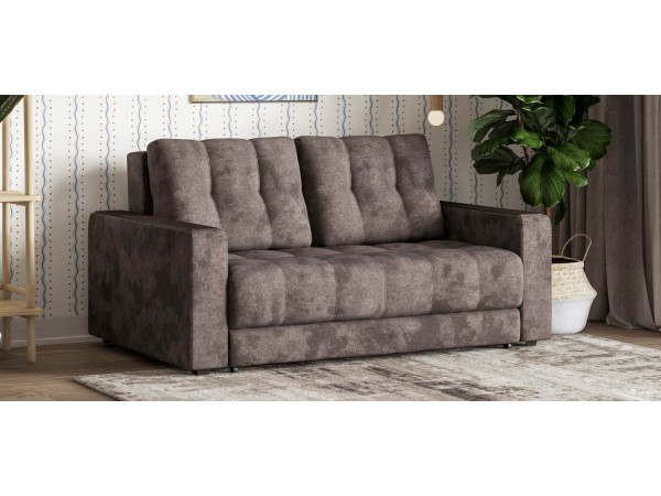 Диван Босс Маркет двухместный велюр Алькантара серый