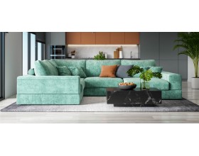 П-образный диван-кровать Босс Модуль правый, две полки, шенилл Глосс минт