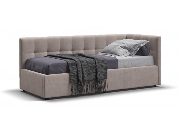 Белла Мини Кровать+ПМ 90*200 велюр Монолит латте