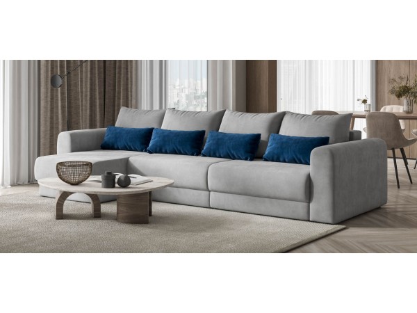 Модульный угловой диван РИЧМОНД MODOOL MAX Велюр Monolit сталь