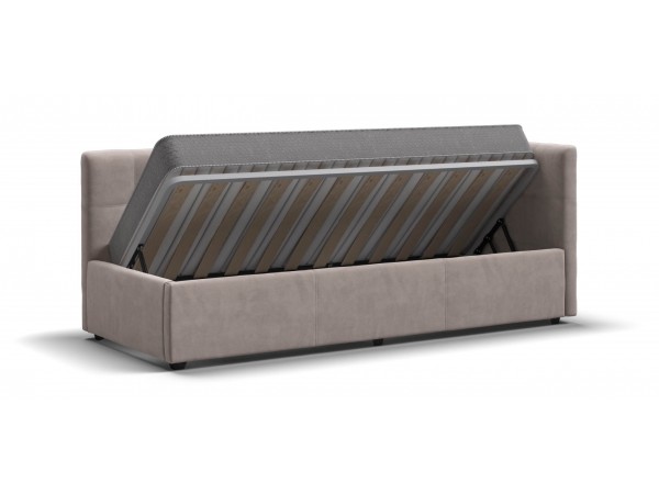 Белла Мини Кровать+ПМ 90*200 велюр Монолит латте