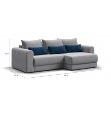 Модульный угловой диван РИЧМОНД MODOOL Велюр Monolit сталь