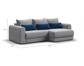 Модульный угловой диван РИЧМОНД MODOOL Велюр Monolit сталь