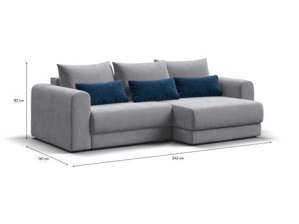 Модульный угловой диван РИЧМОНД MODOOL Велюр Monolit сталь