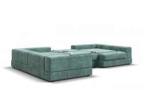 П-образный диван-кровать Босс Модуль левый, мягкие подлокотники, шенилл Глосс минт