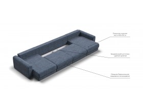 Модульный п-образный диван Ричмонд Модуль Велюр Роял синий