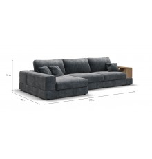 Угловой диван-кровать Босс Модуль XL левый, полка справа, шенилл Глосс карбон