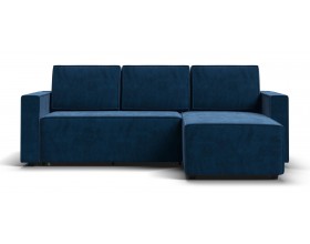 Угловой диван Лофт велюр Монолит синий