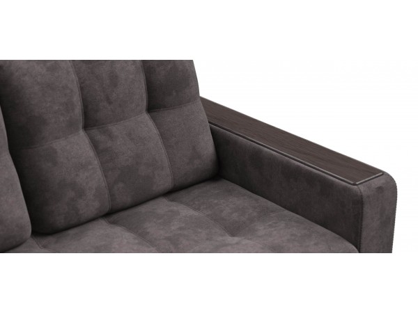 Диван Босс Маркет двухместный велюр Алькантара серый