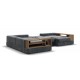 П-образный диван-кровать Босс Модуль левый, две полки, шенилл Глосс карбон