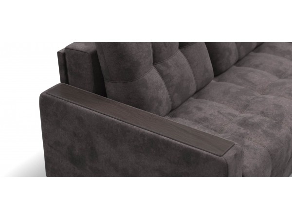 Диван Босс Маркет двухместный велюр Алькантара серый