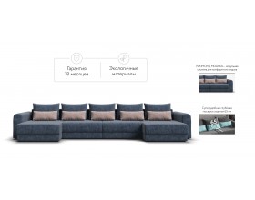 Модульный п-образный диван Ричмонд Модуль Велюр Роял синий