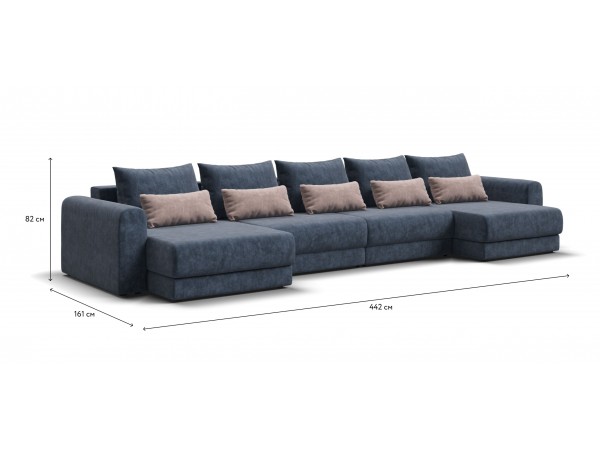 Модульный п-образный диван РИЧМОНД MODOOL Велюр Royal топаз NEW