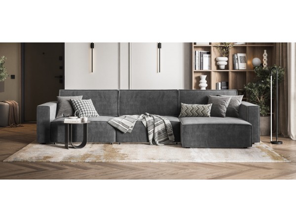 Угловой диван Босс Софт Модуль Макс Велюр Монолит серый